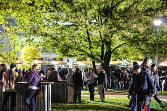 crowd of people in a park