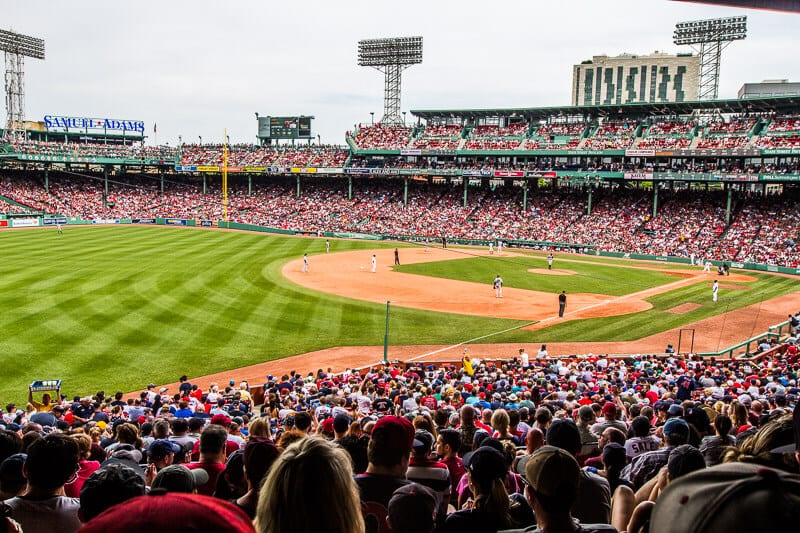 Watching the Boston Red Sox play at Fenway Park