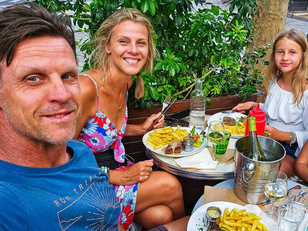 Family having dinner