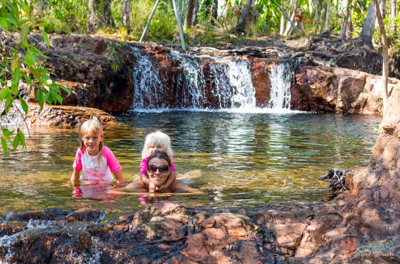 Makepeace family in bluey waterhole Litchfield