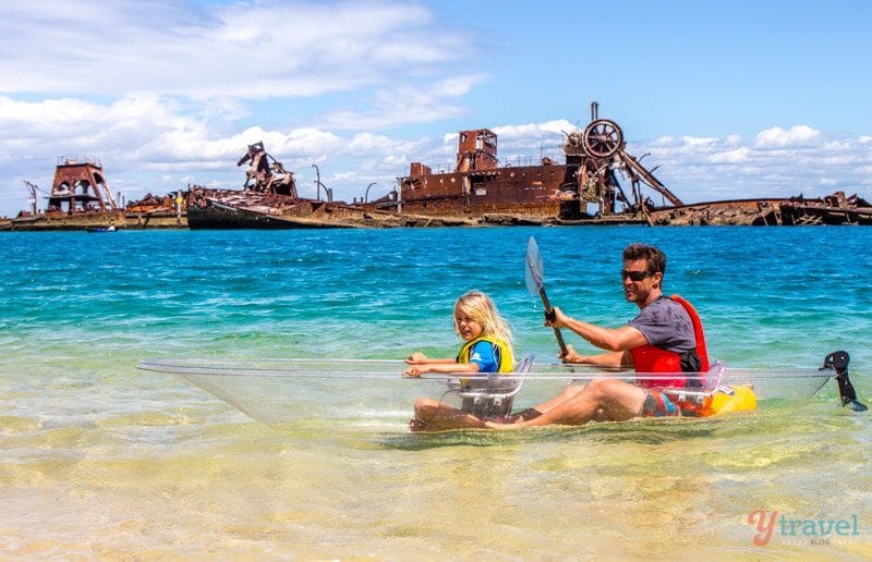 Kayaking on Moreton Island, Queensland, Australia