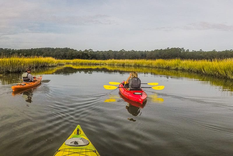 Kayaking through the Salt Marsh in Huntington Beach State Park