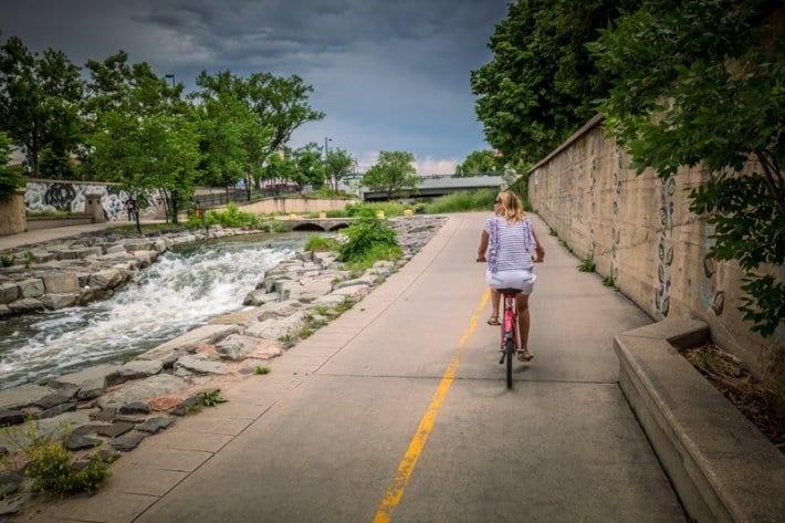 riding the Cherry Creek Trail Denver