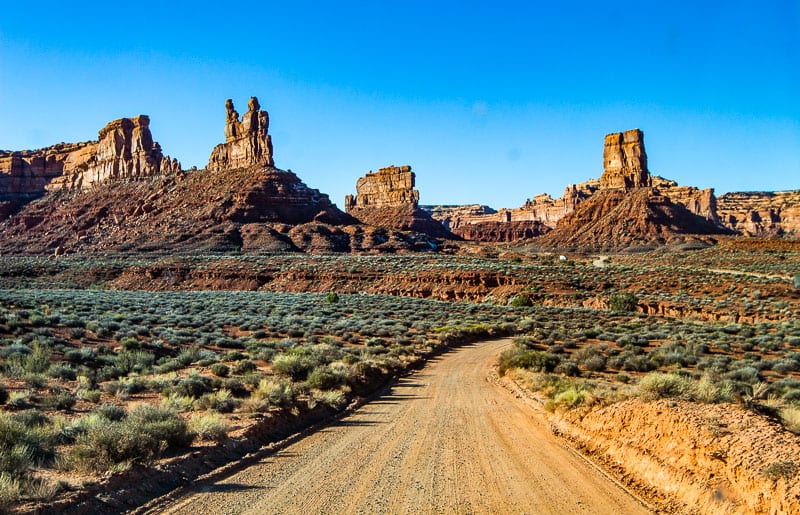 Driving through the Valley of the Gods Utah