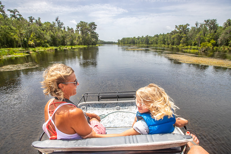 people on an air boat